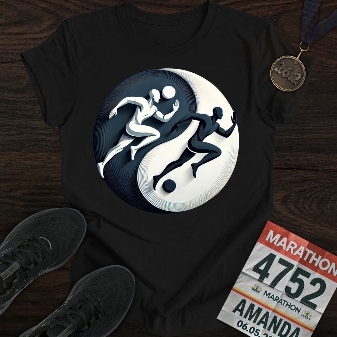 Printify T-Shirt Black / S Yin Yang Runner T-shirt