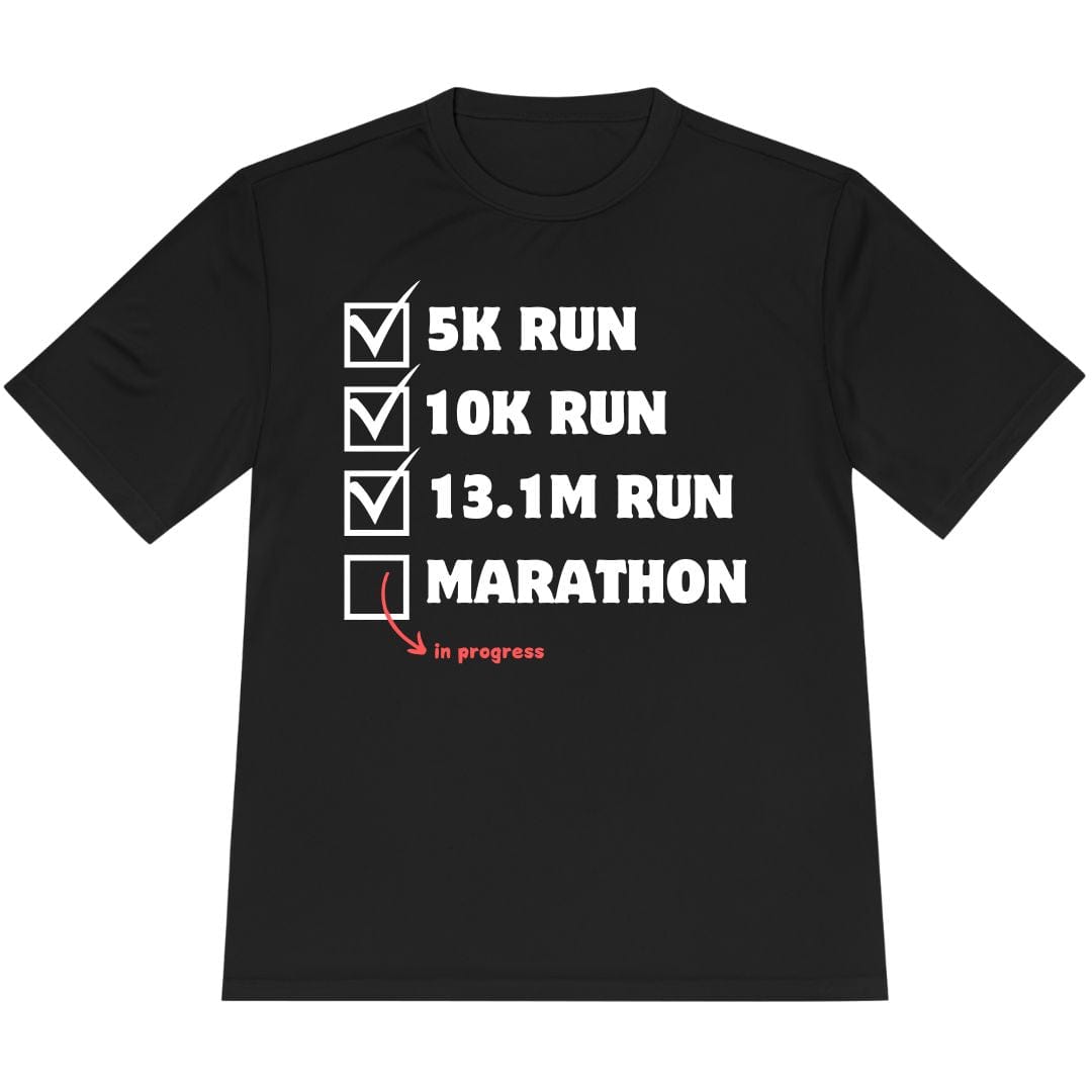 Printify T-Shirt Black / XS Marathon In Progress T-Shirt / Pro