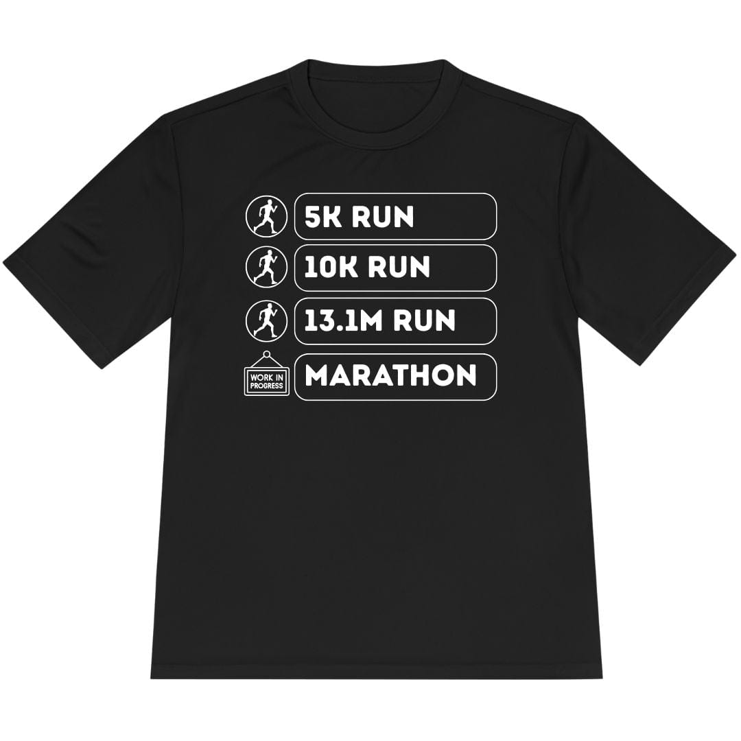 Printify T-Shirt Black / XS Marathon: In Progress T-Shirt / Pro