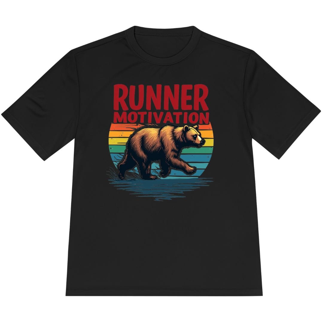 Printify T-Shirt Black / XS Runner Bear Motivation T-Shirt / Pro
