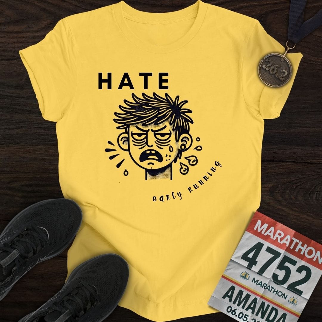 Printify T-Shirt Daisy / S Hate Early Running T-Shirt