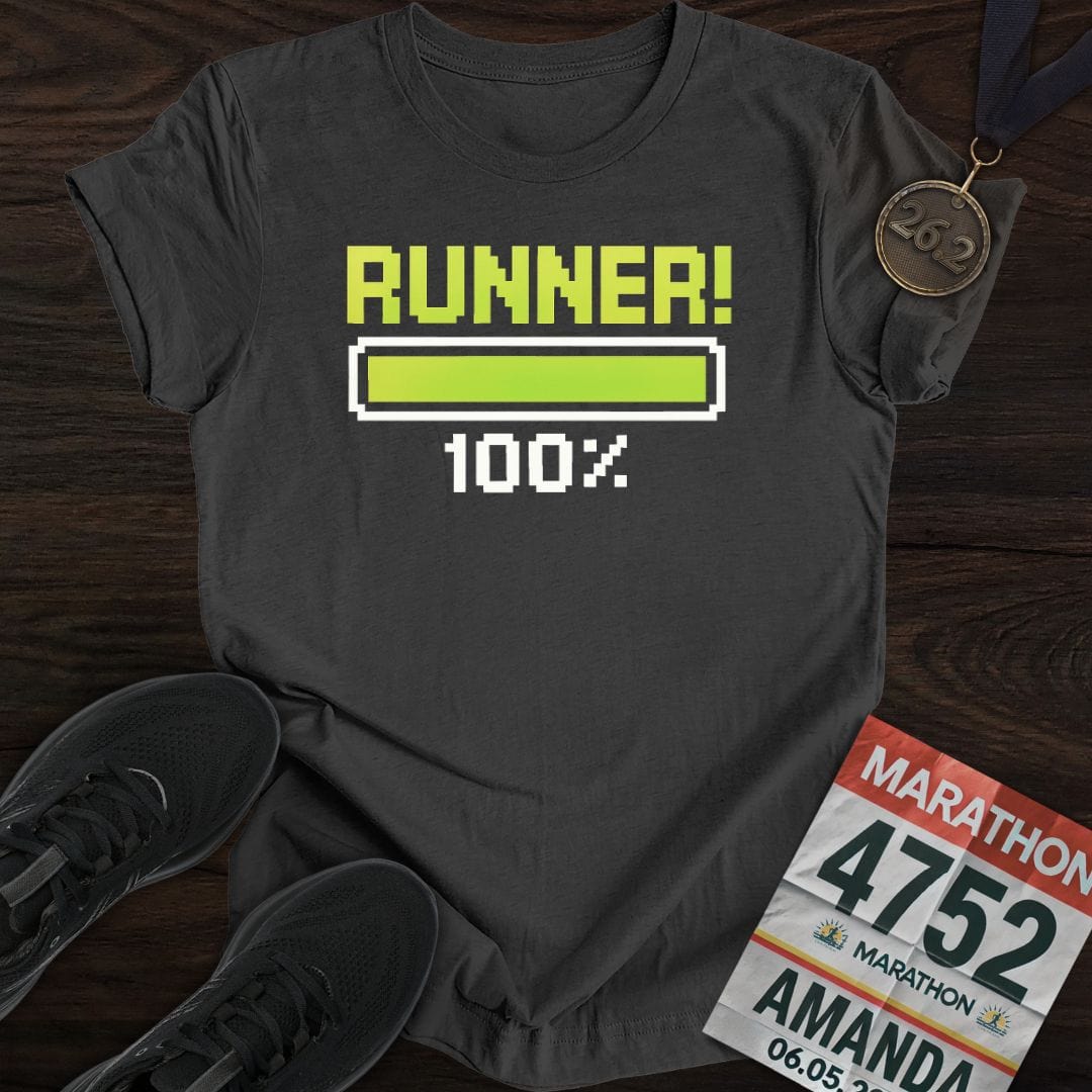 Printify T-Shirt Dark Heather / S 100% Runner -3- T-Shirt