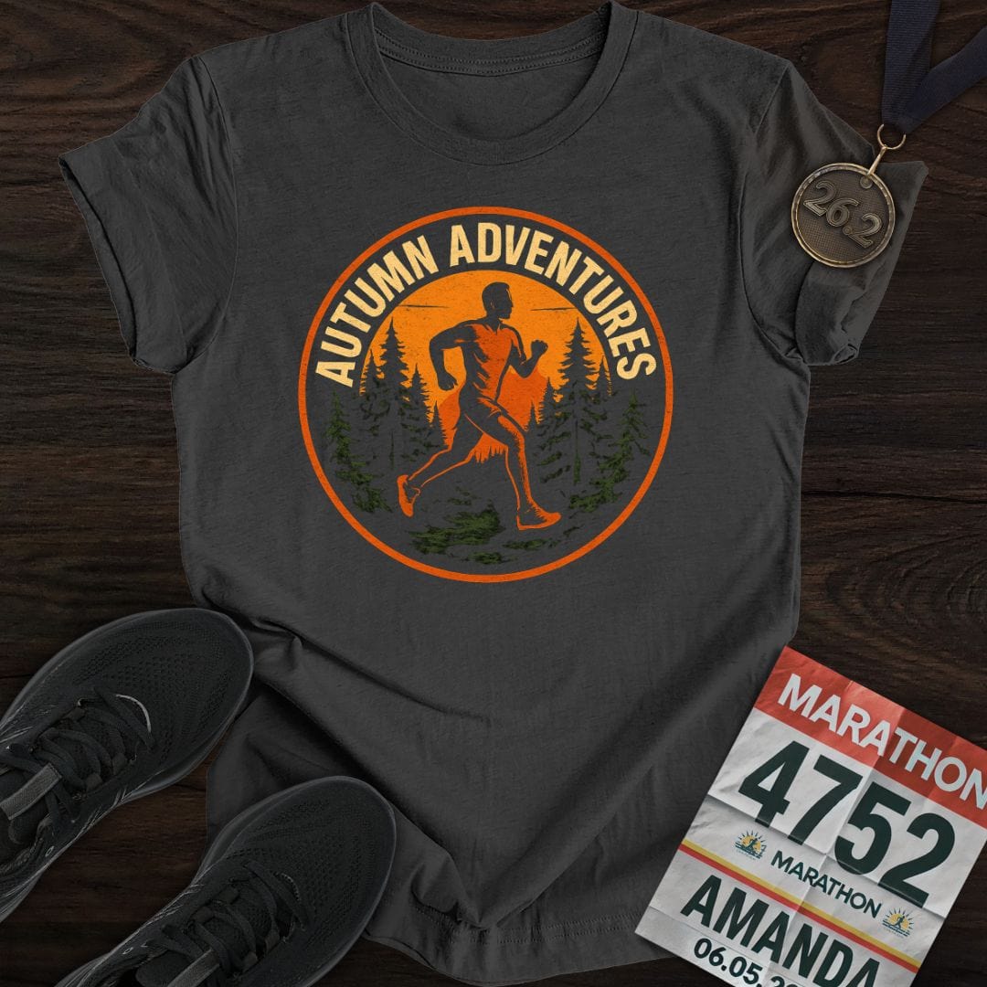 Printify T-Shirt Dark Heather / S Autumn Runner T-Shirt