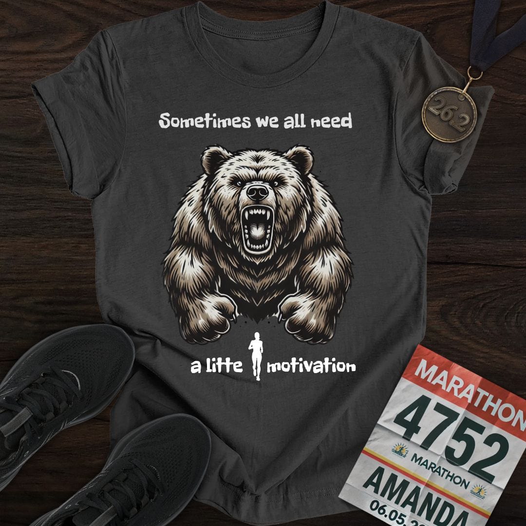 Printify T-Shirt Dark Heather / S Bear Motivation T-Shirt