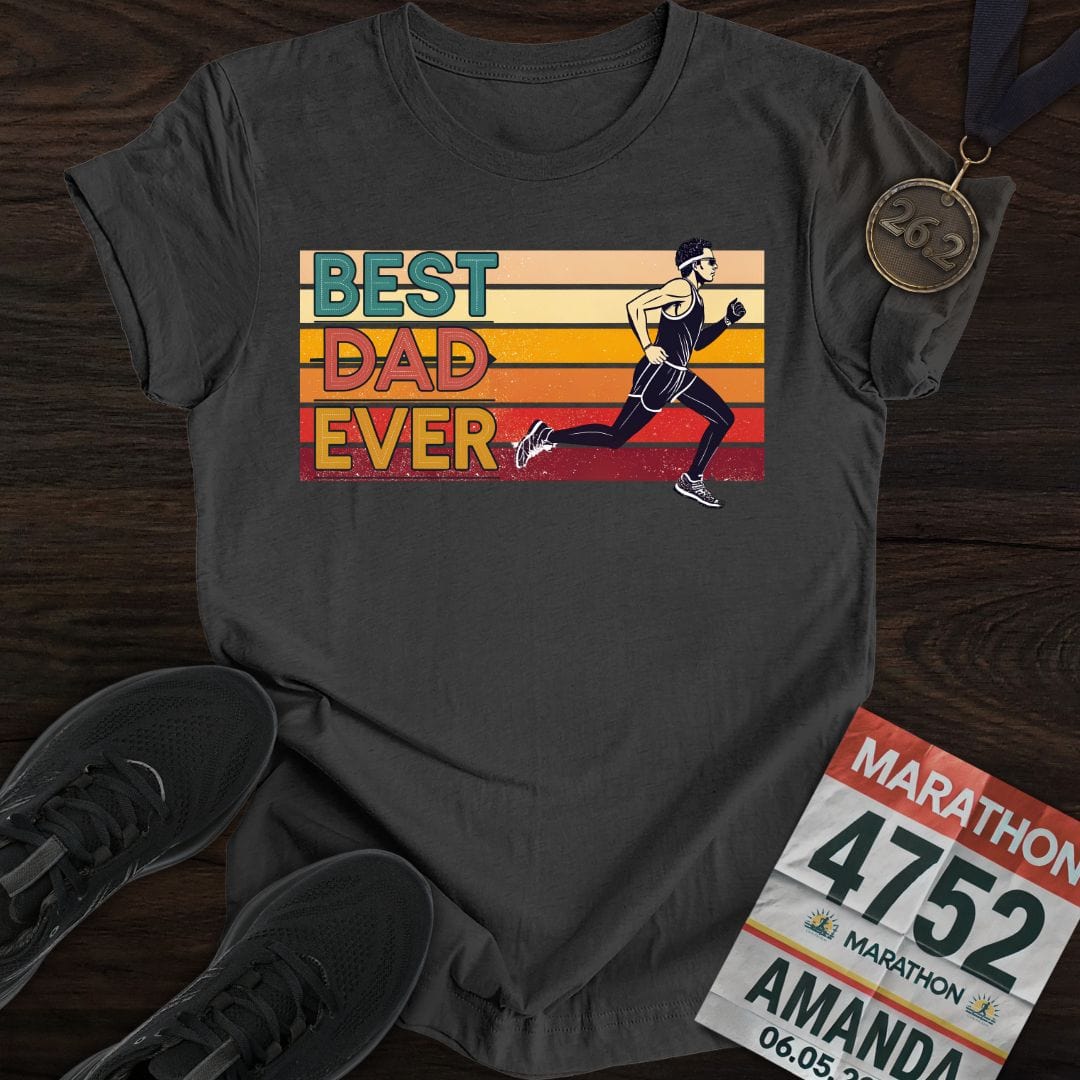 Printify T-Shirt Dark Heather / S Best Runner Dad Ever T-shirt