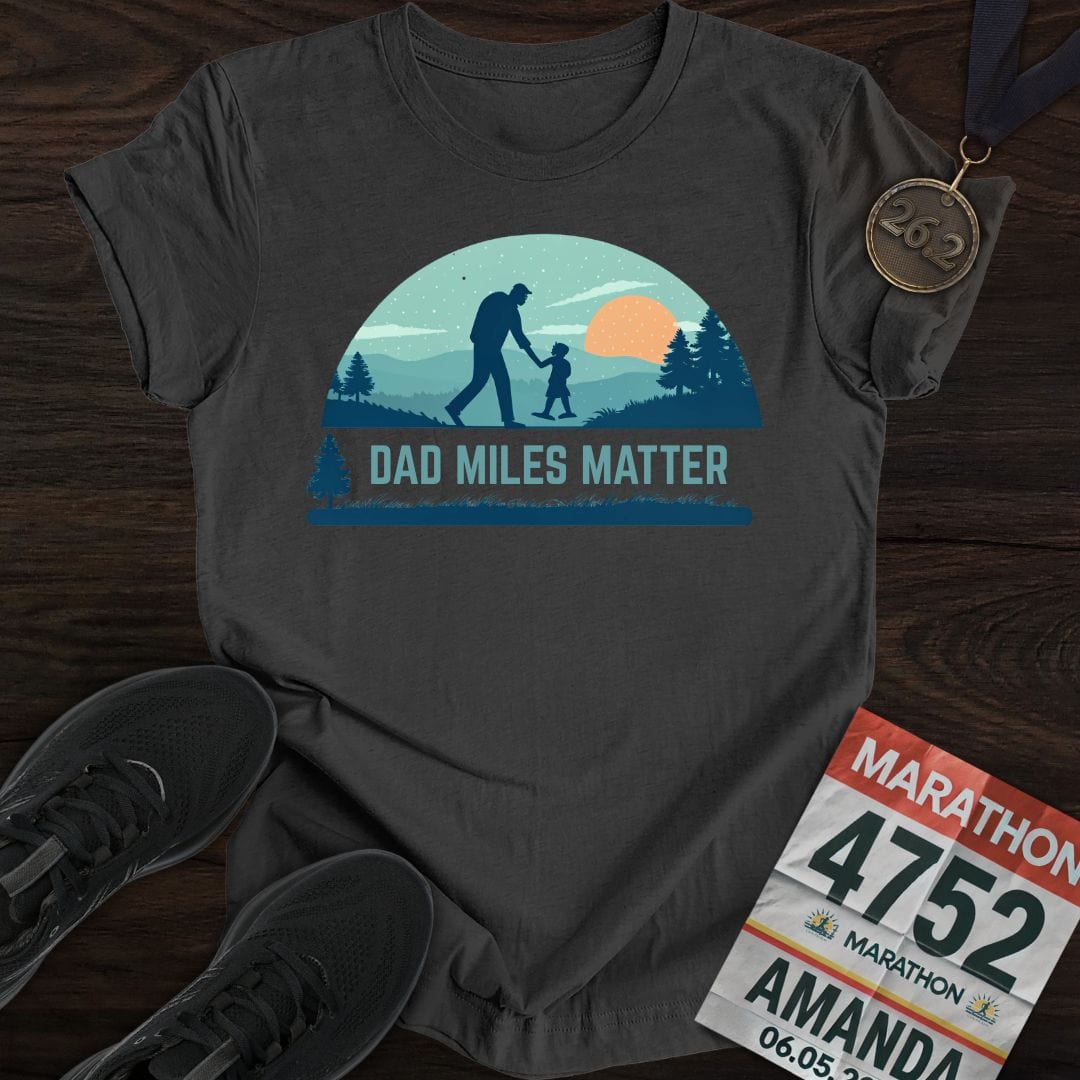 Printify T-Shirt Dark Heather / S Dad Miles Matter T-shirt