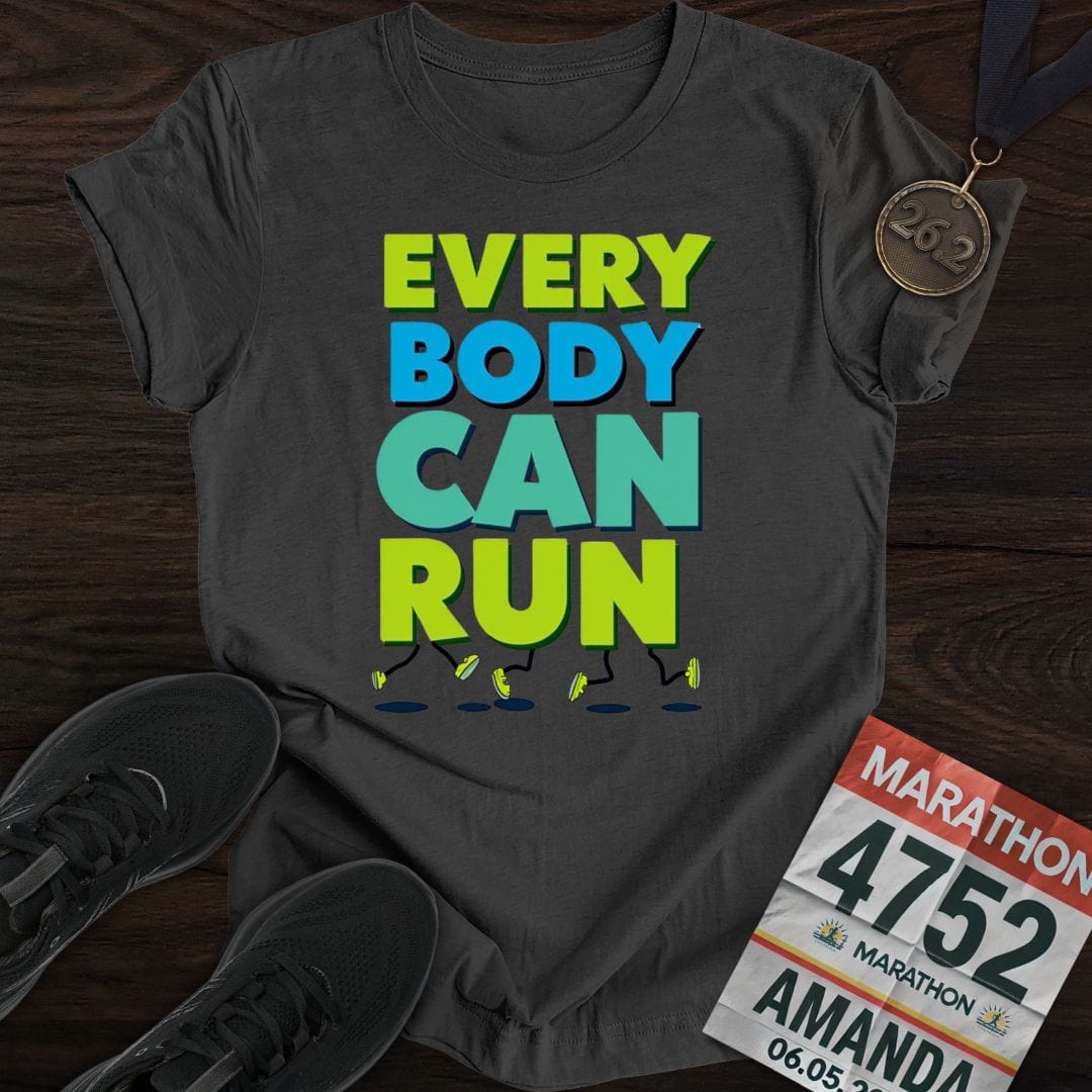 Printify T-Shirt Dark Heather / S Every Body Can Run T-shirt