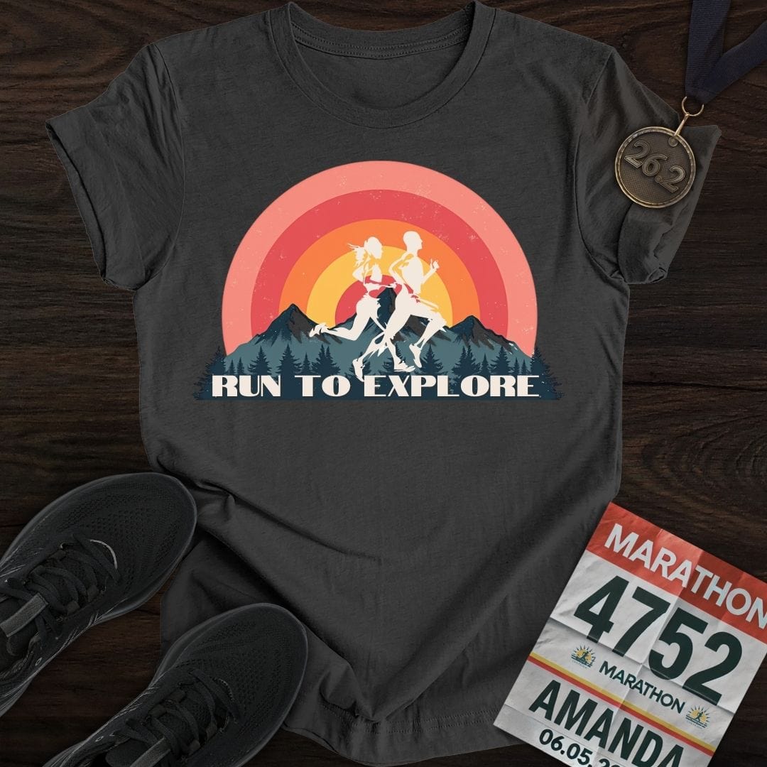 Printify T-Shirt Dark Heather / S Explore Runner T-shirt