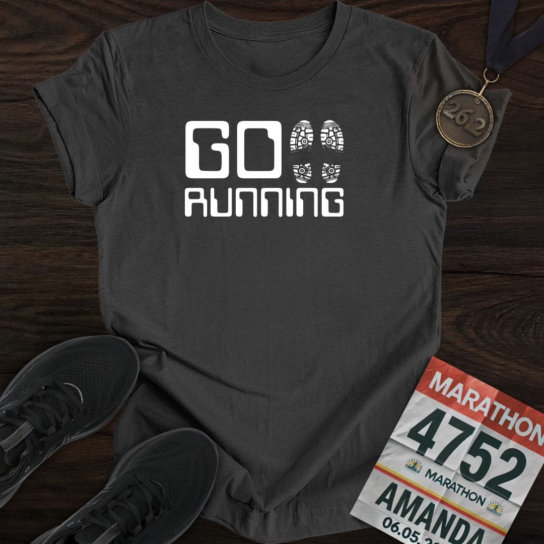 Printify T-Shirt Dark Heather / S Go Running T-shirt