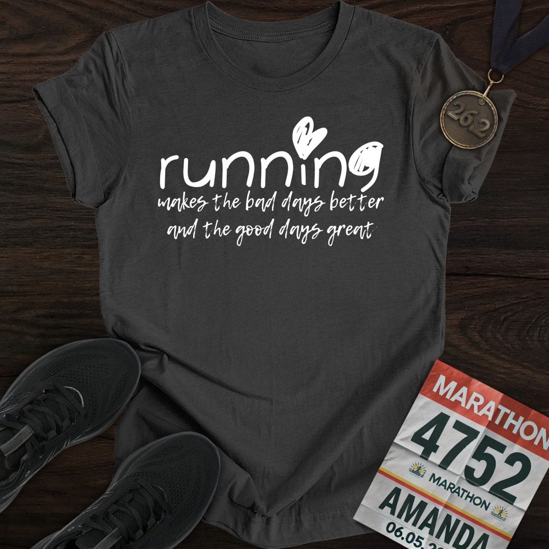 Printify T-Shirt Dark Heather / S Good Days Running T-shirt