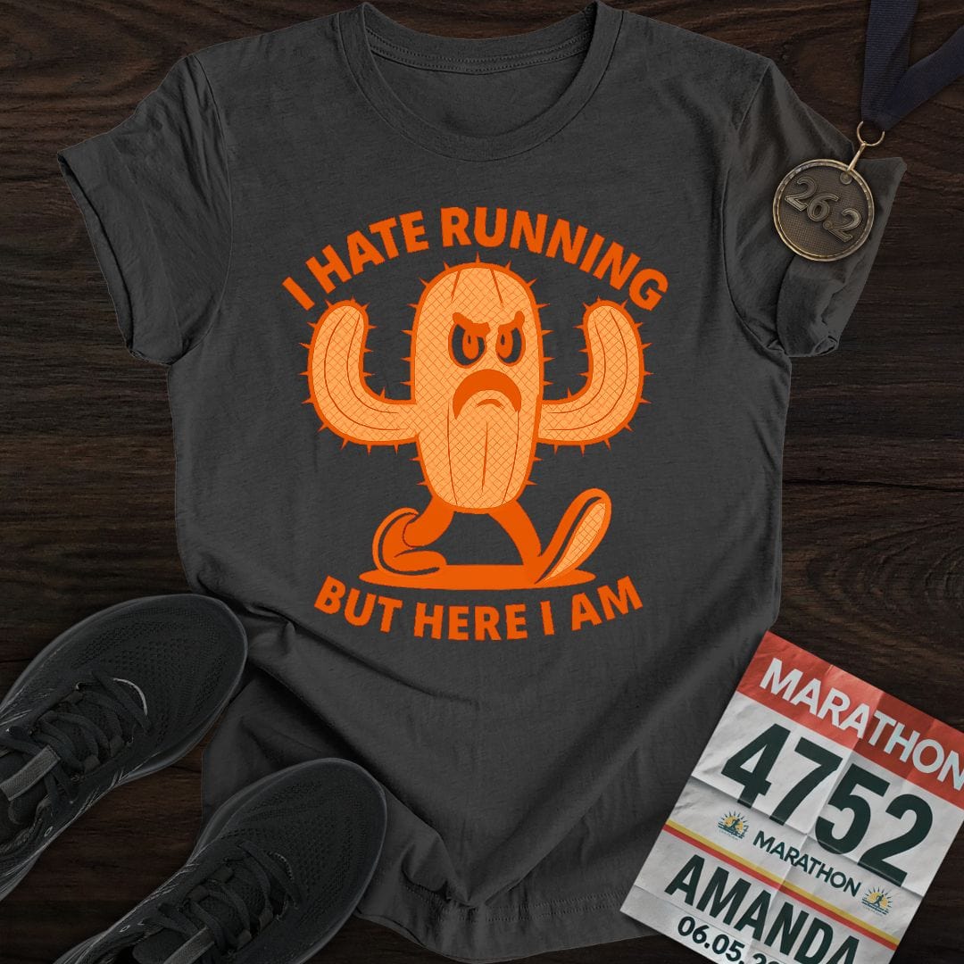 Printify T-Shirt Dark Heather / S I Hate Running -3- T-Shirt