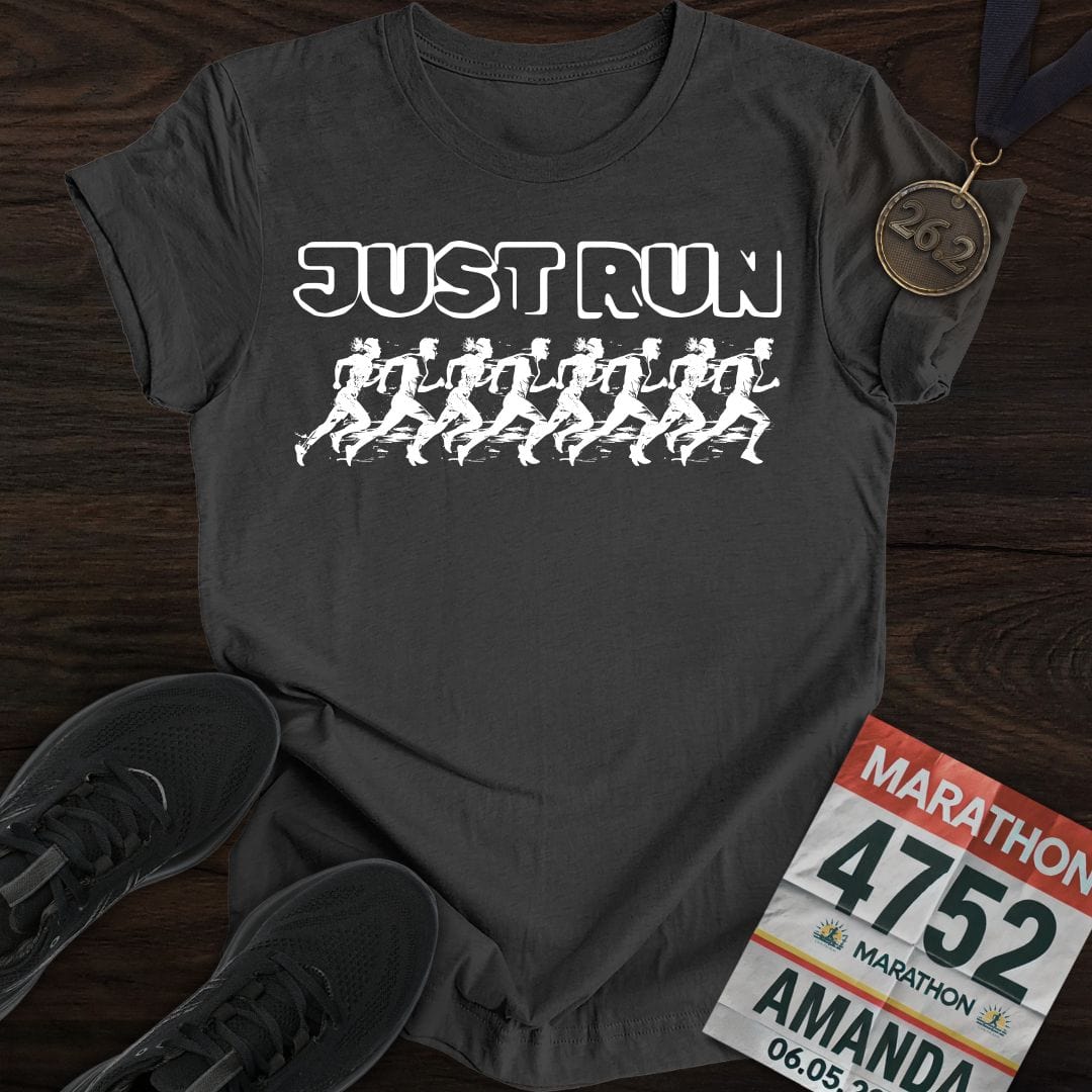 Printify T-Shirt Dark Heather / S Just Run And Run T-shirt