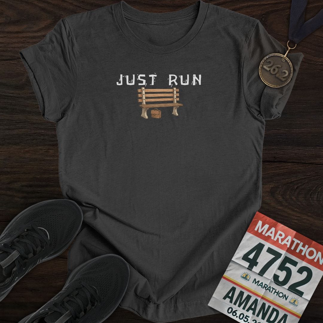 Printify T-Shirt Dark Heather / S Just Run, Like Forrest T-shirt