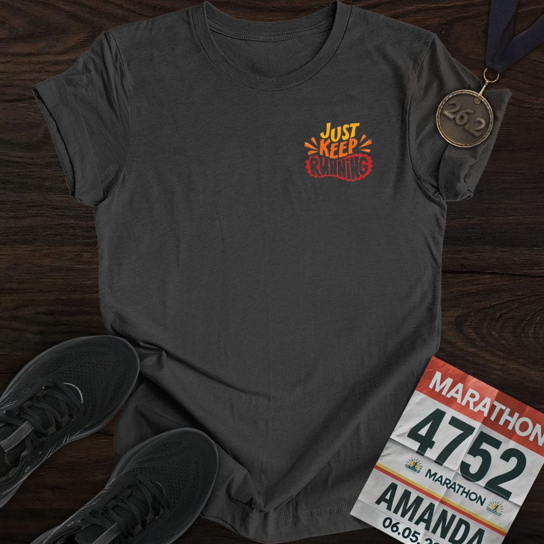 Printify T-Shirt Dark Heather / S Keep Running Shoes T-shirt