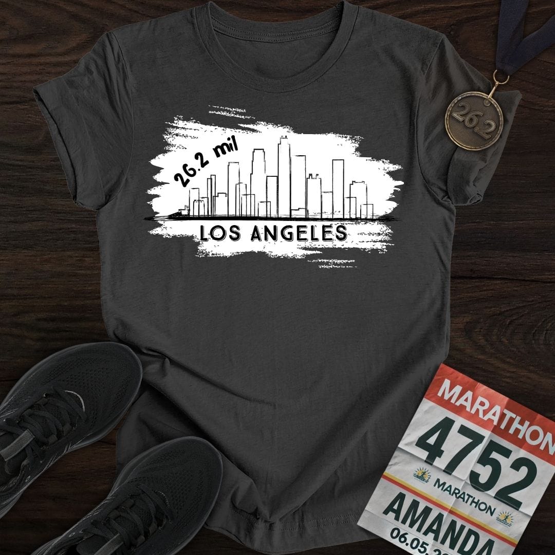 Printify T-Shirt Dark Heather / S Los Angeles 26.2 T-shirt