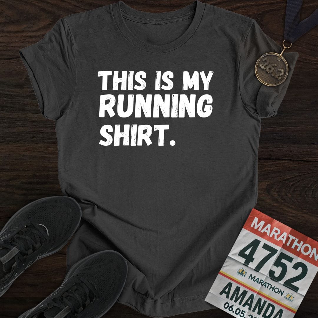 Printify T-Shirt Dark Heather / S My Running Shirt T-shirt