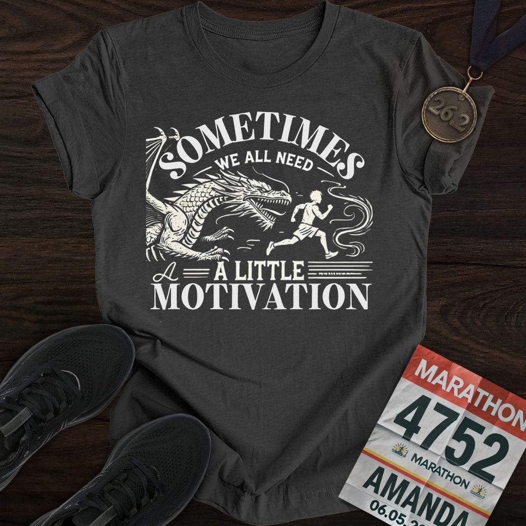 Printify T-Shirt Dark Heather / S Need a Little Motivation T-Shirt