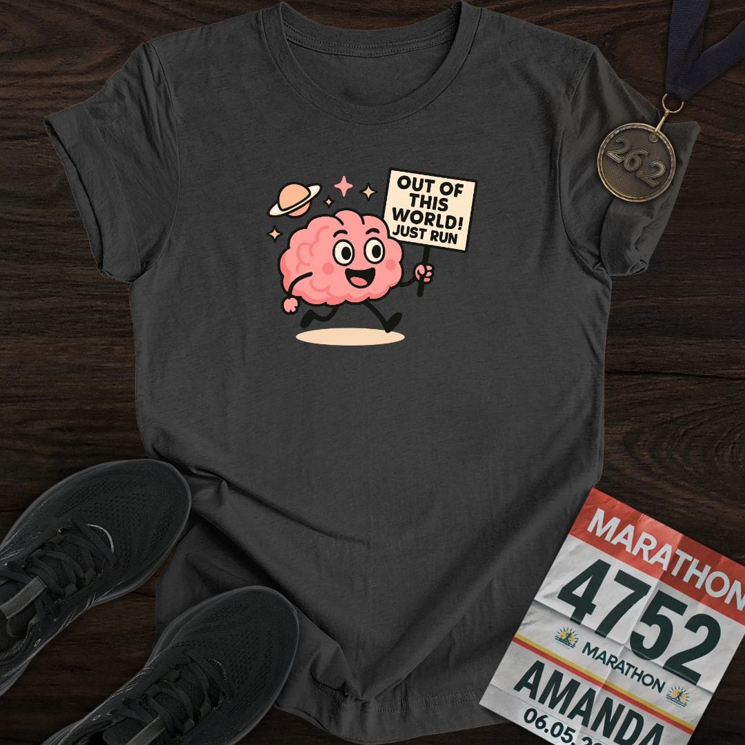 Printify T-Shirt Dark Heather / S Out of This World, Just Run T-shirt
