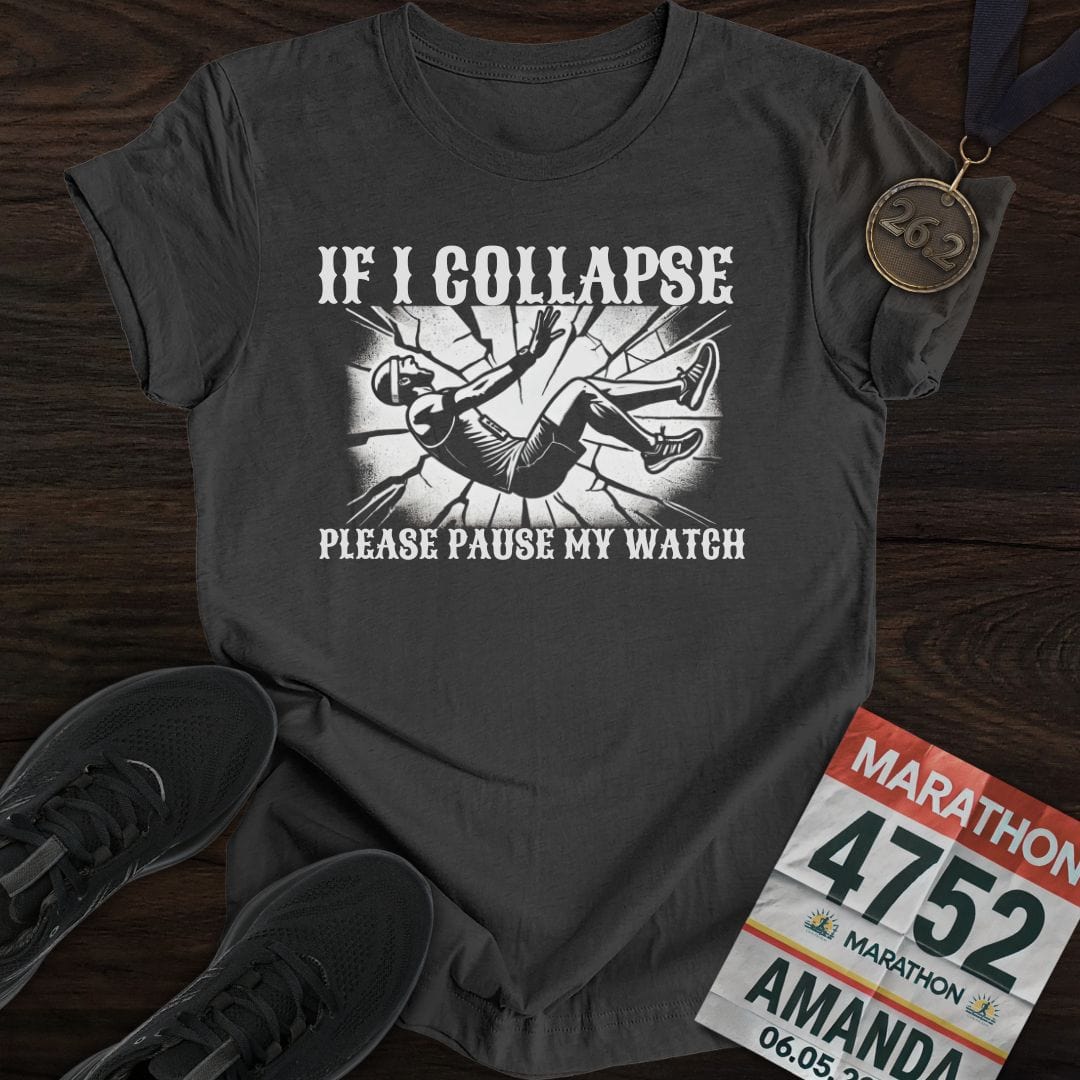 Printify T-Shirt Dark Heather / S Please Pause My Watch T-Shirt