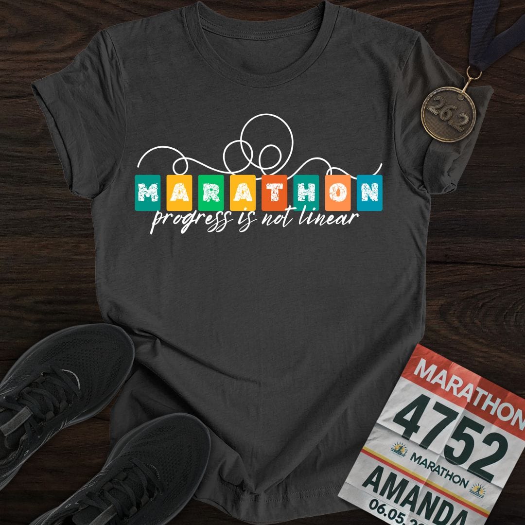 Printify T-Shirt Dark Heather / S Progress is not linear!