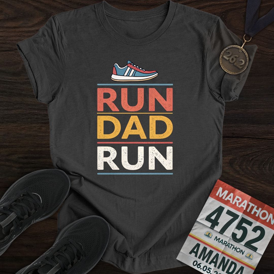Printify T-Shirt Dark Heather / S Run Dad Run T-shirt