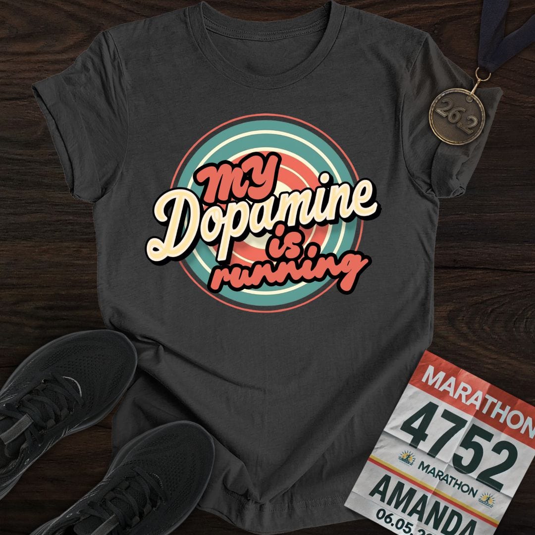 Printify T-Shirt Dark Heather / S Run For Dopamine -3- T-shirt