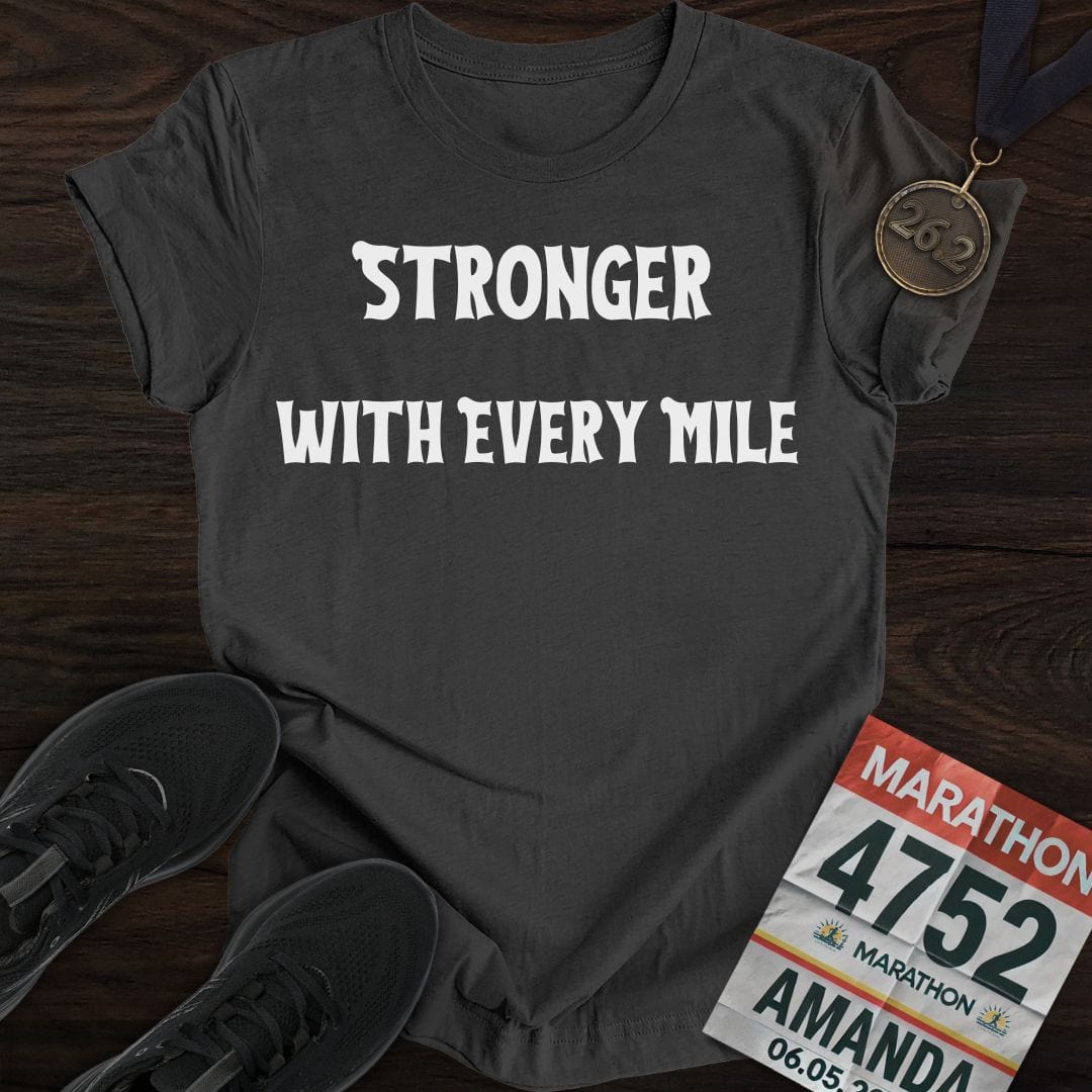 Printify T-Shirt Dark Heather / S Run Stronger T-Shirt
