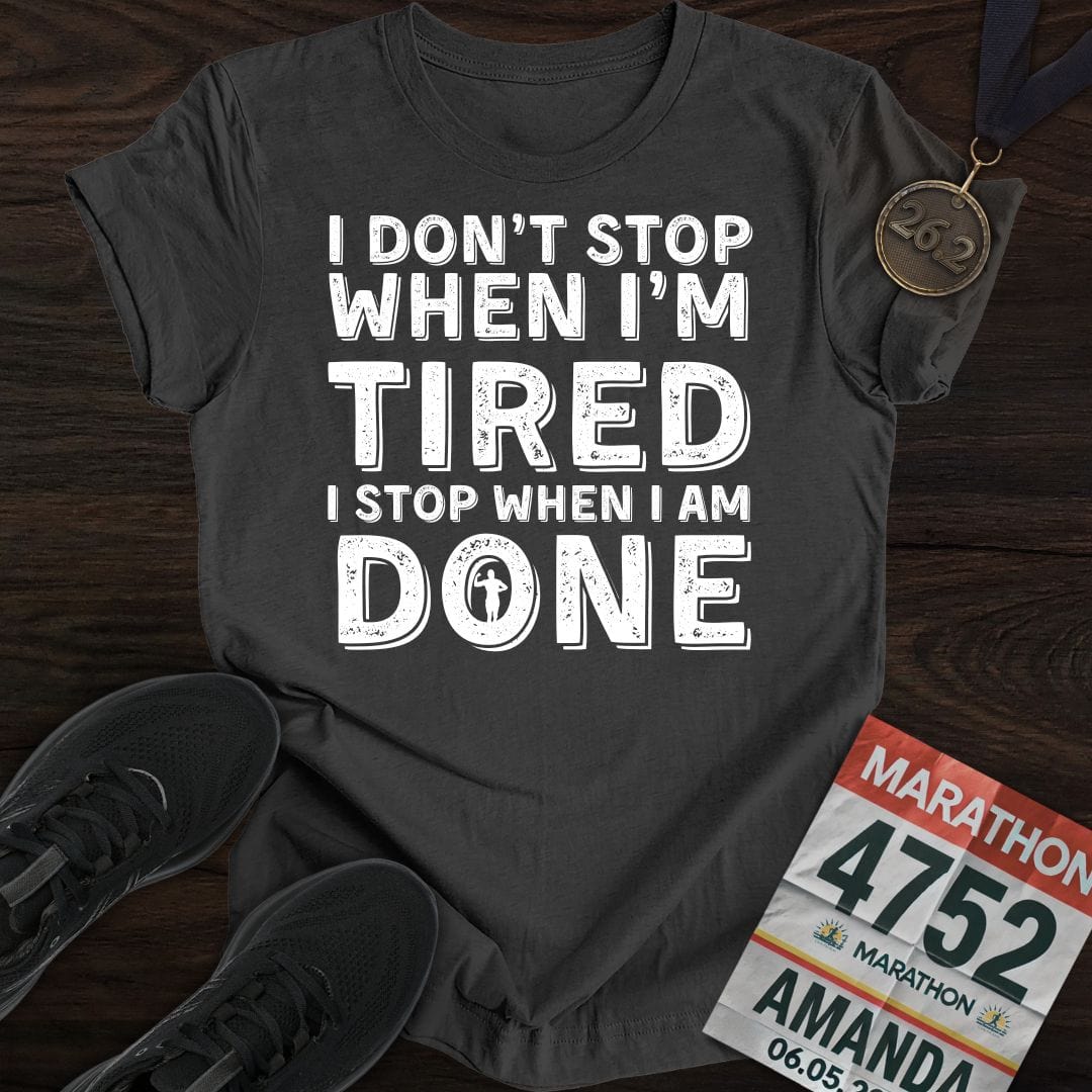 Printify T-Shirt Dark Heather / S Run ‘Til It’s Done T-shirt