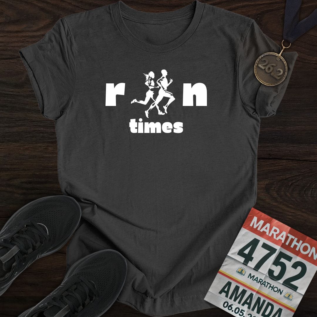 Printify T-Shirt Dark Heather / S Run Times T-shirt