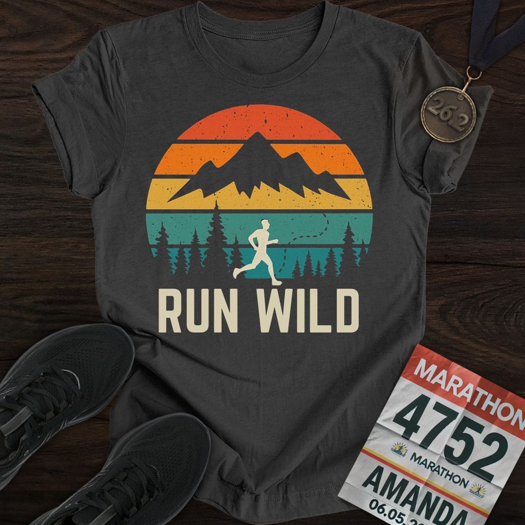 Printify T-Shirt Dark Heather / S Run Wild T-shirt