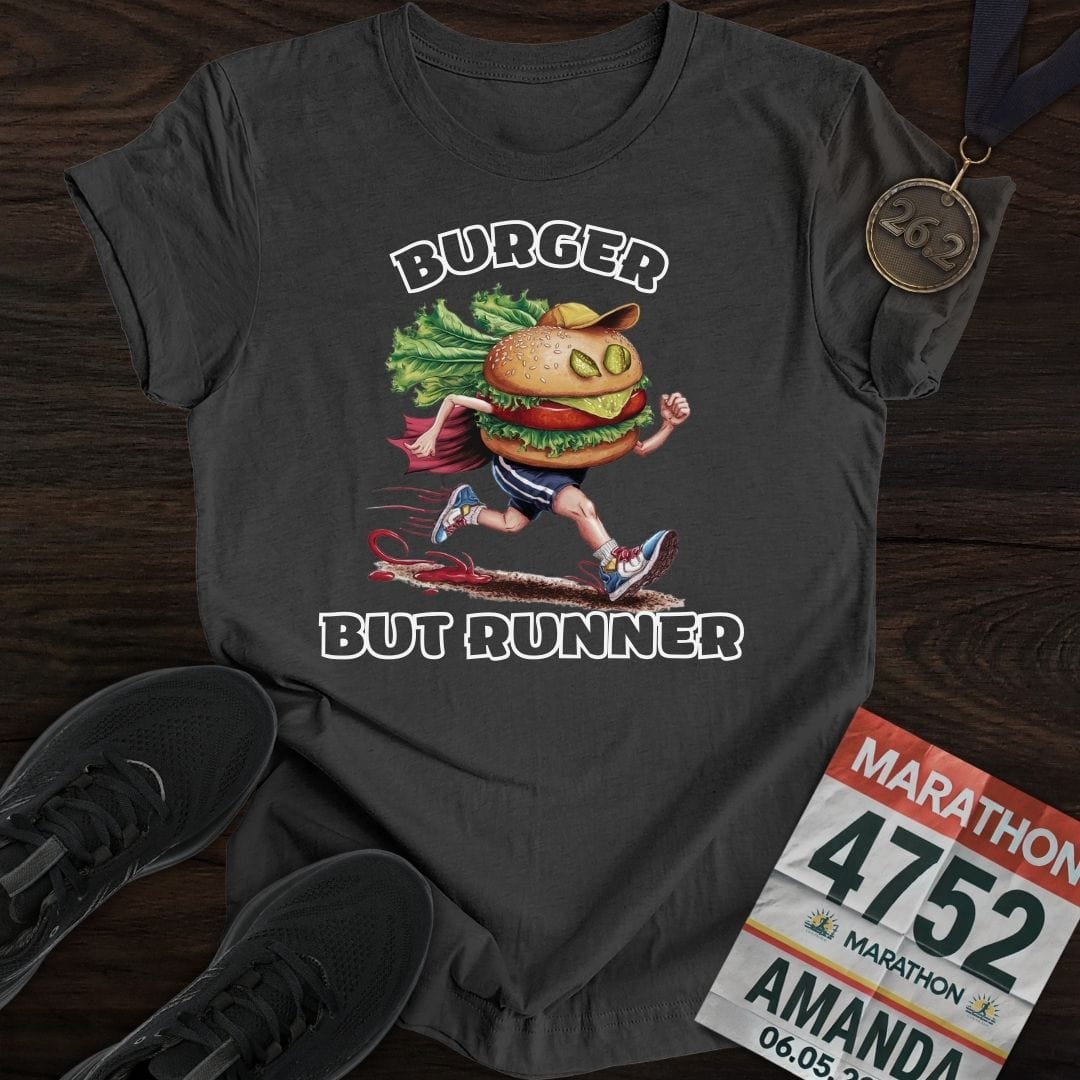 Printify T-Shirt Dark Heather / S Runner Burger T-Shirt