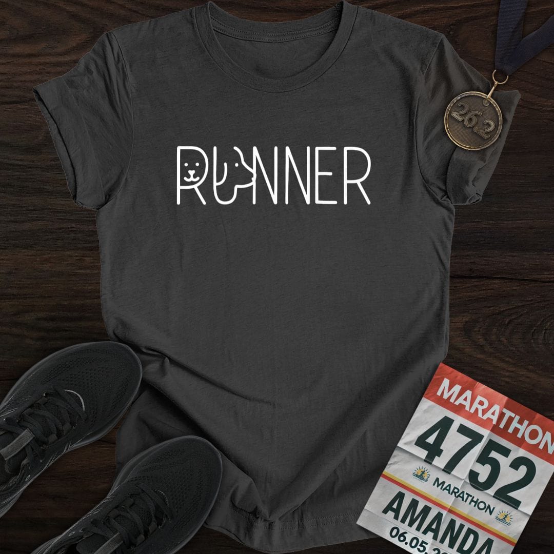Printify T-Shirt Dark Heather / S Runner Dog T-Shirt