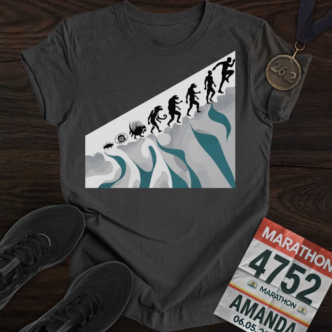 Printify T-Shirt Dark Heather / S Runner Evolution Two T-Shirt