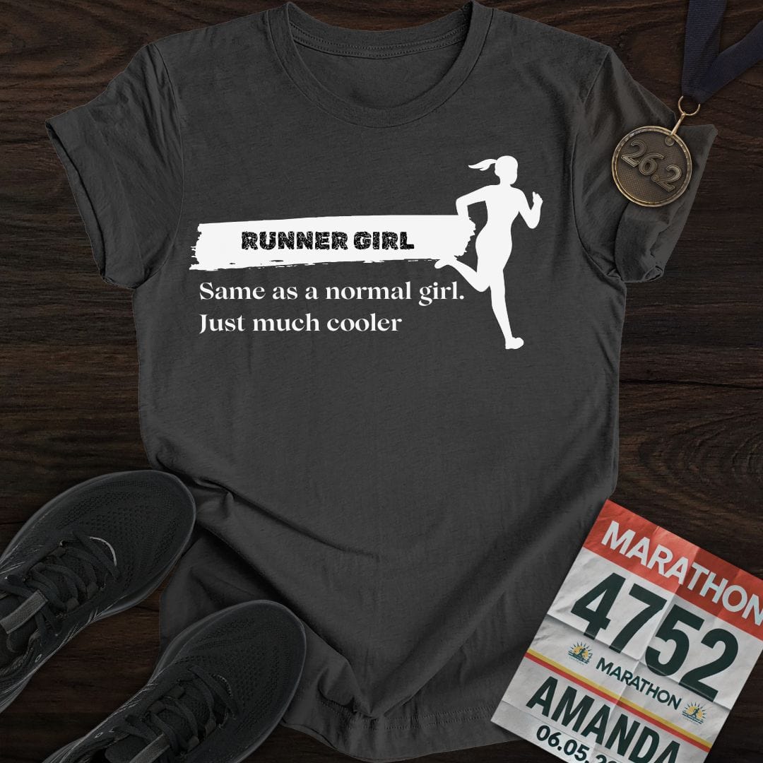 Printify T-Shirt Dark Heather / S Runner Girl T-Shirt