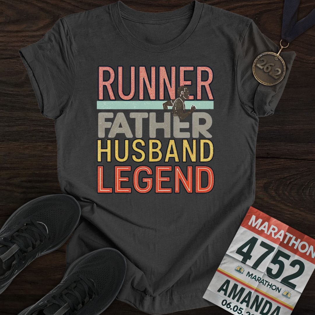 Printify T-Shirt Dark Heather / S Runner Husband Legend Father T-shirt