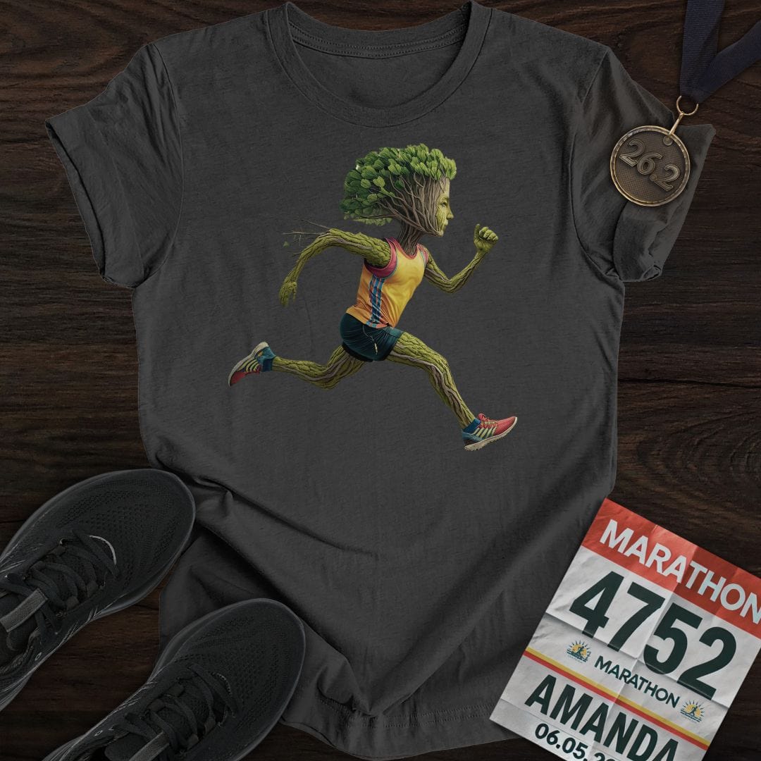 Printify T-Shirt Dark Heather / S Runner Tree T-Shirt