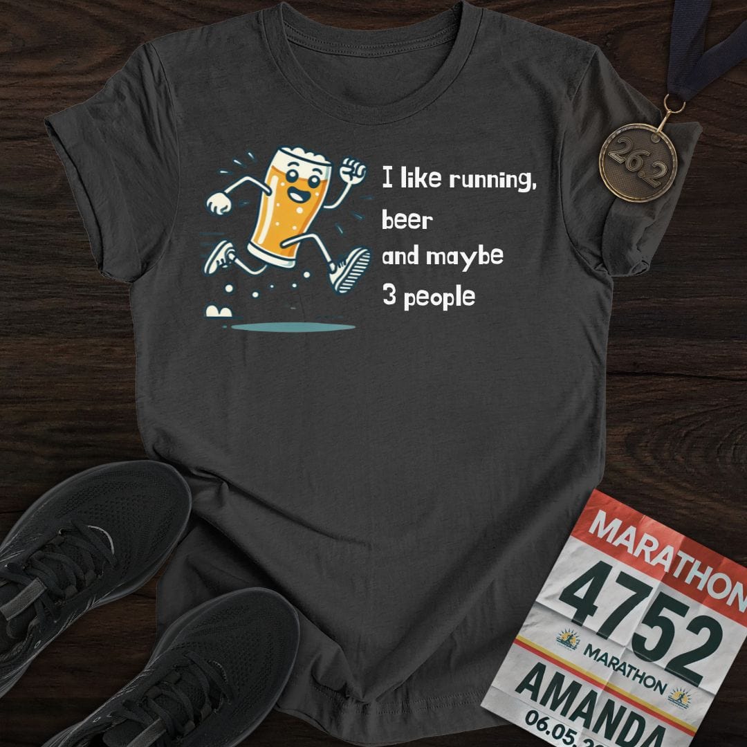 Printify T-Shirt Dark Heather / S Running & 3 People T-Shirt