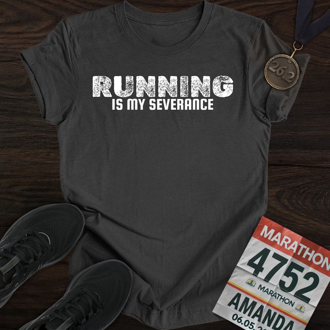 Printify T-Shirt Dark Heather / S Running Is My Severance T-shirt