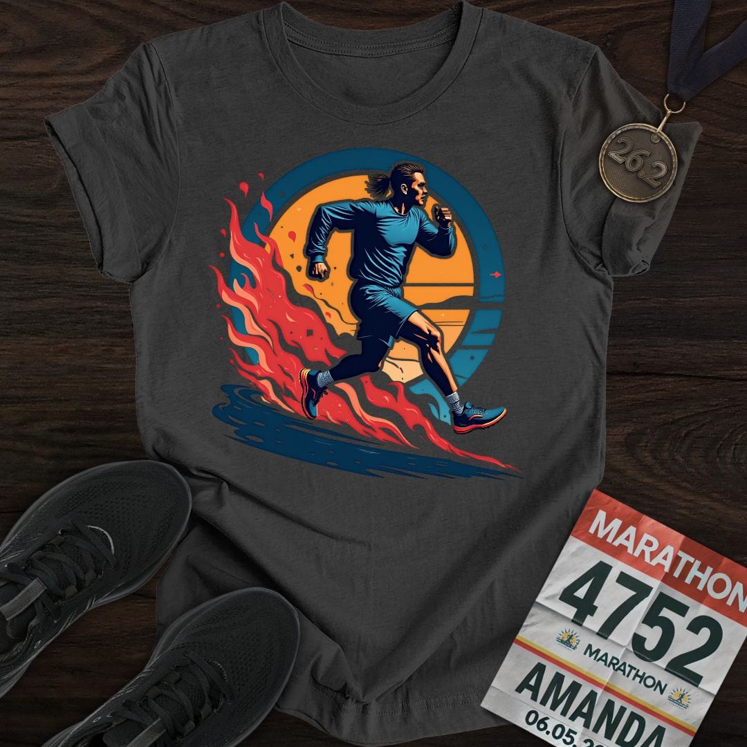 Printify T-Shirt Dark Heather / S Running Man T-shirt