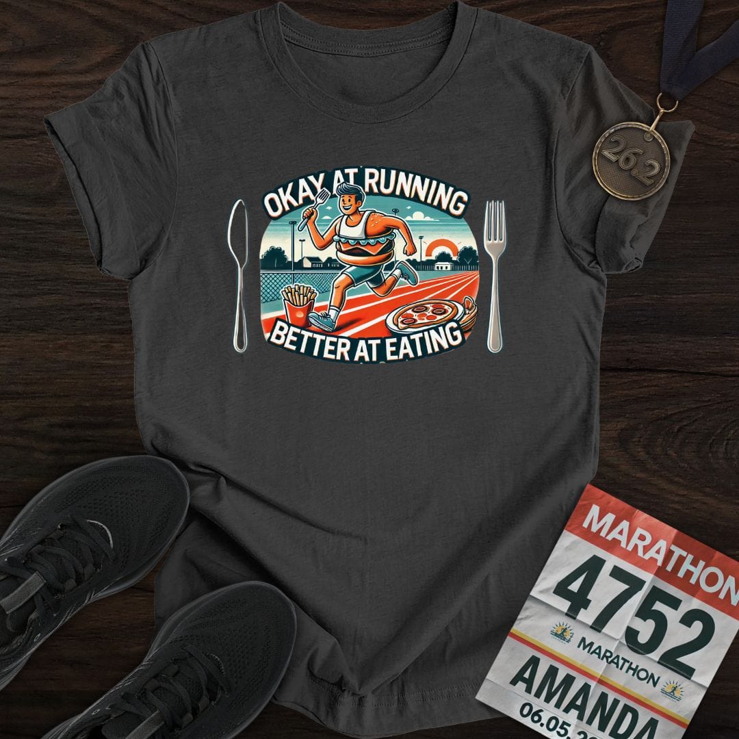 Printify T-Shirt Dark Heather / S Running or Eating T-Shirt
