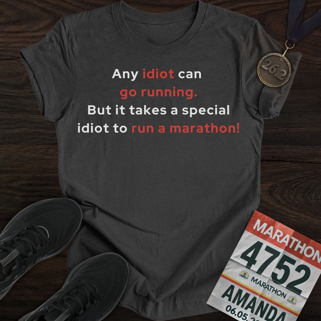 Printify T-Shirt Dark Heather / S Special Idiot Runner T-Shirt