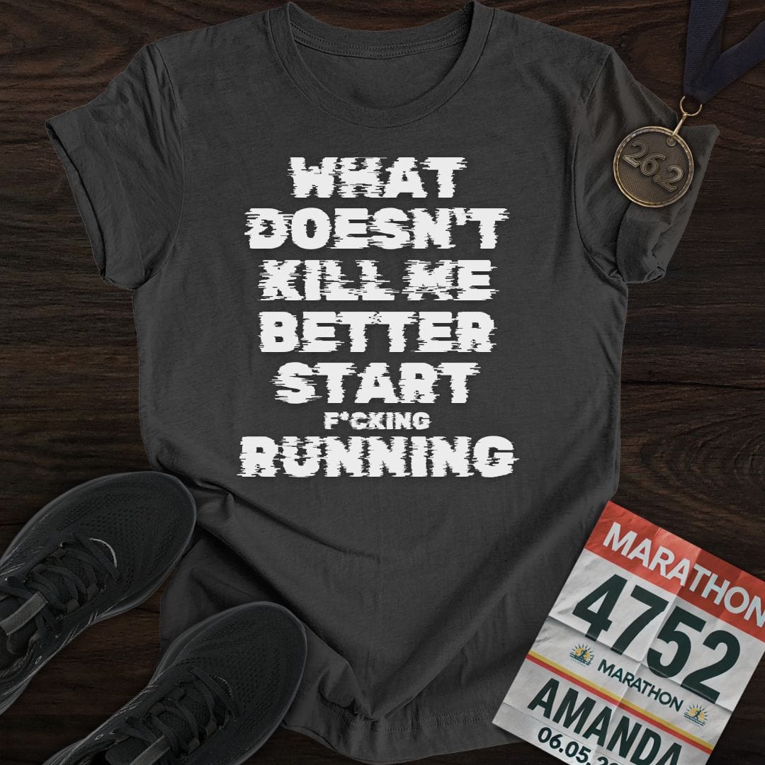 Printify T-Shirt Dark Heather / S Start F*cking Running T-Shirt