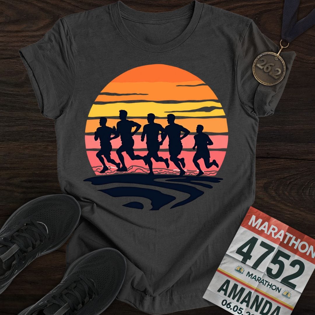Printify T-Shirt Dark Heather / S Sunset Strides T-shirt