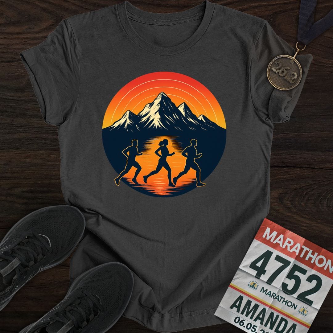 Printify T-Shirt Dark Heather / S Sunset Strides T-Shirt