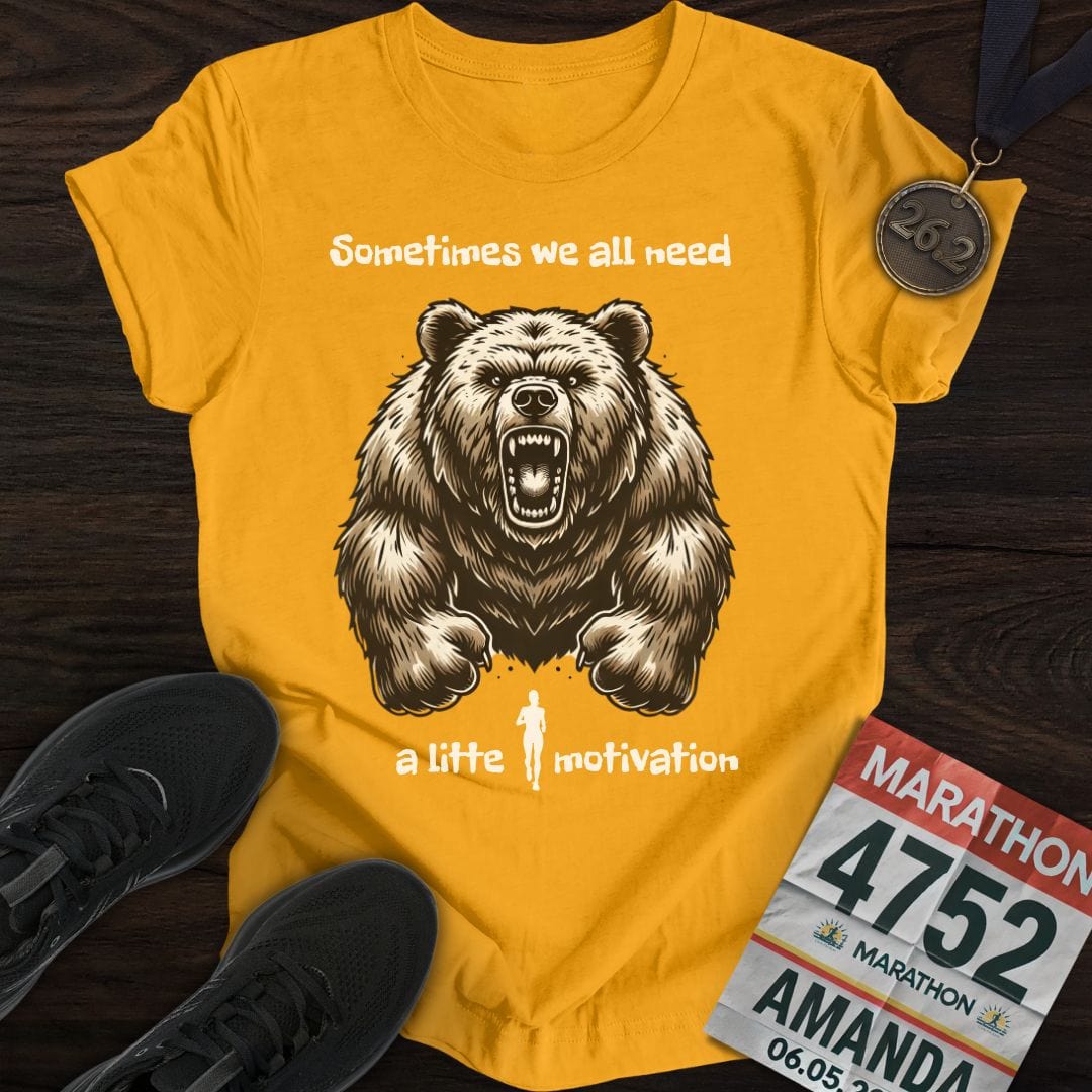 Printify T-Shirt Gold / S Bear Motivation T-Shirt