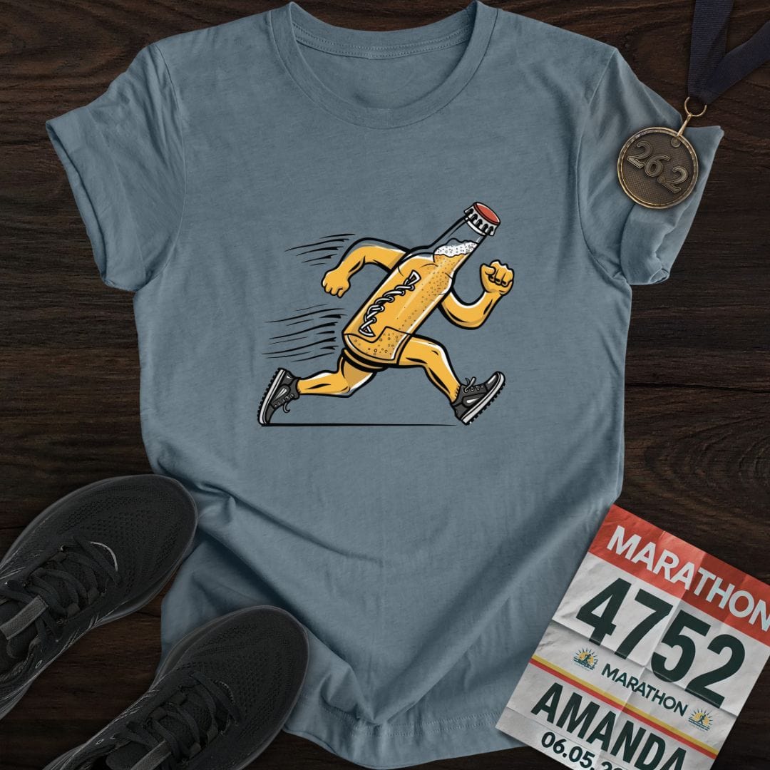 Printify T-Shirt Heather Indigo / S Beer Bottle Runner T-Shirt