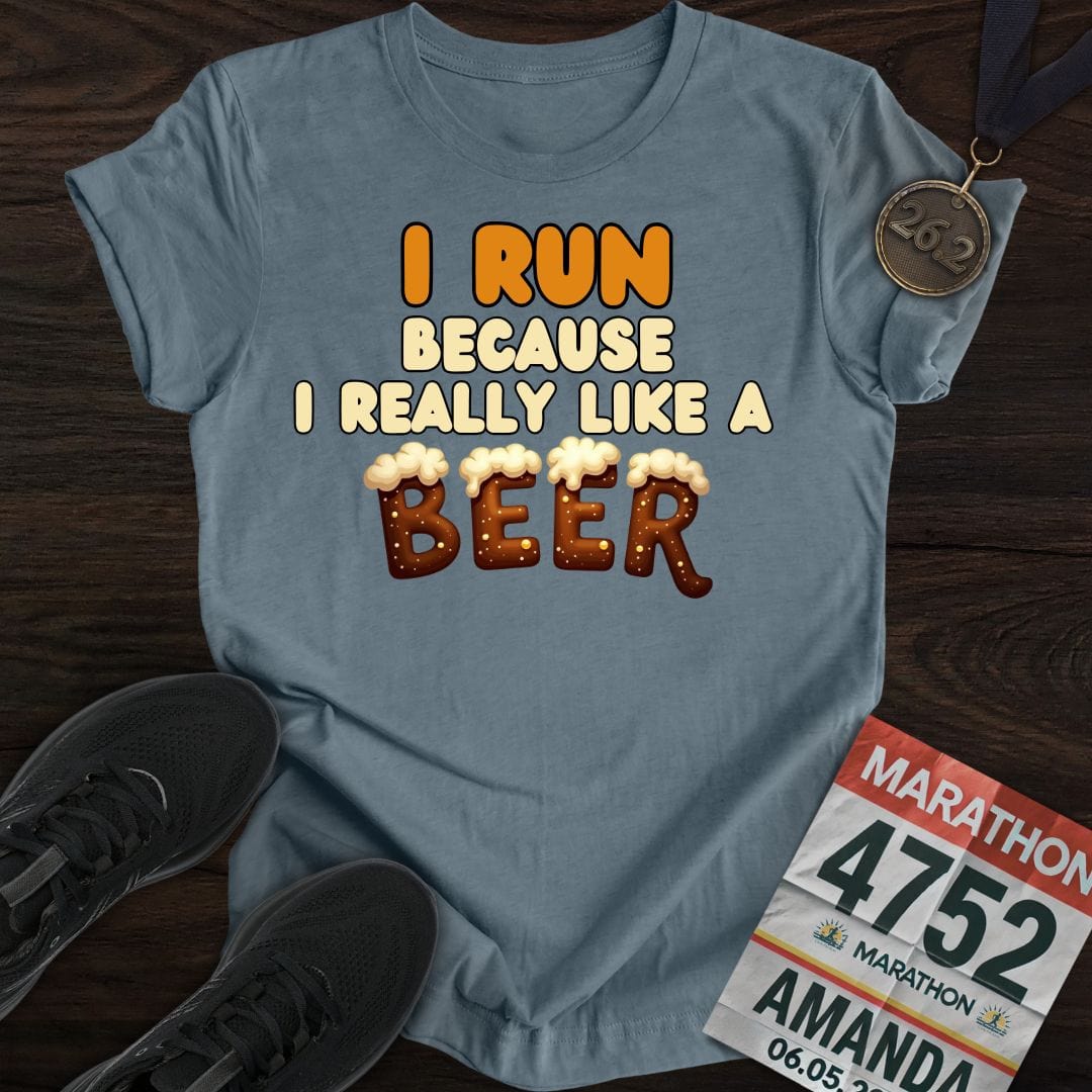 Printify T-Shirt Heather Indigo / S Beer Miles T-shirt