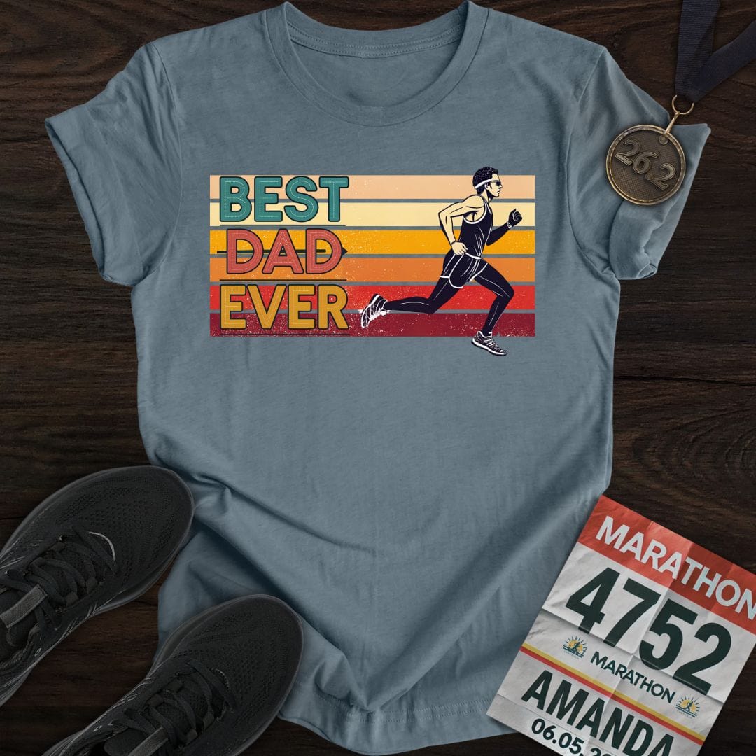 Printify T-Shirt Heather Indigo / S Best Runner Dad Ever T-shirt