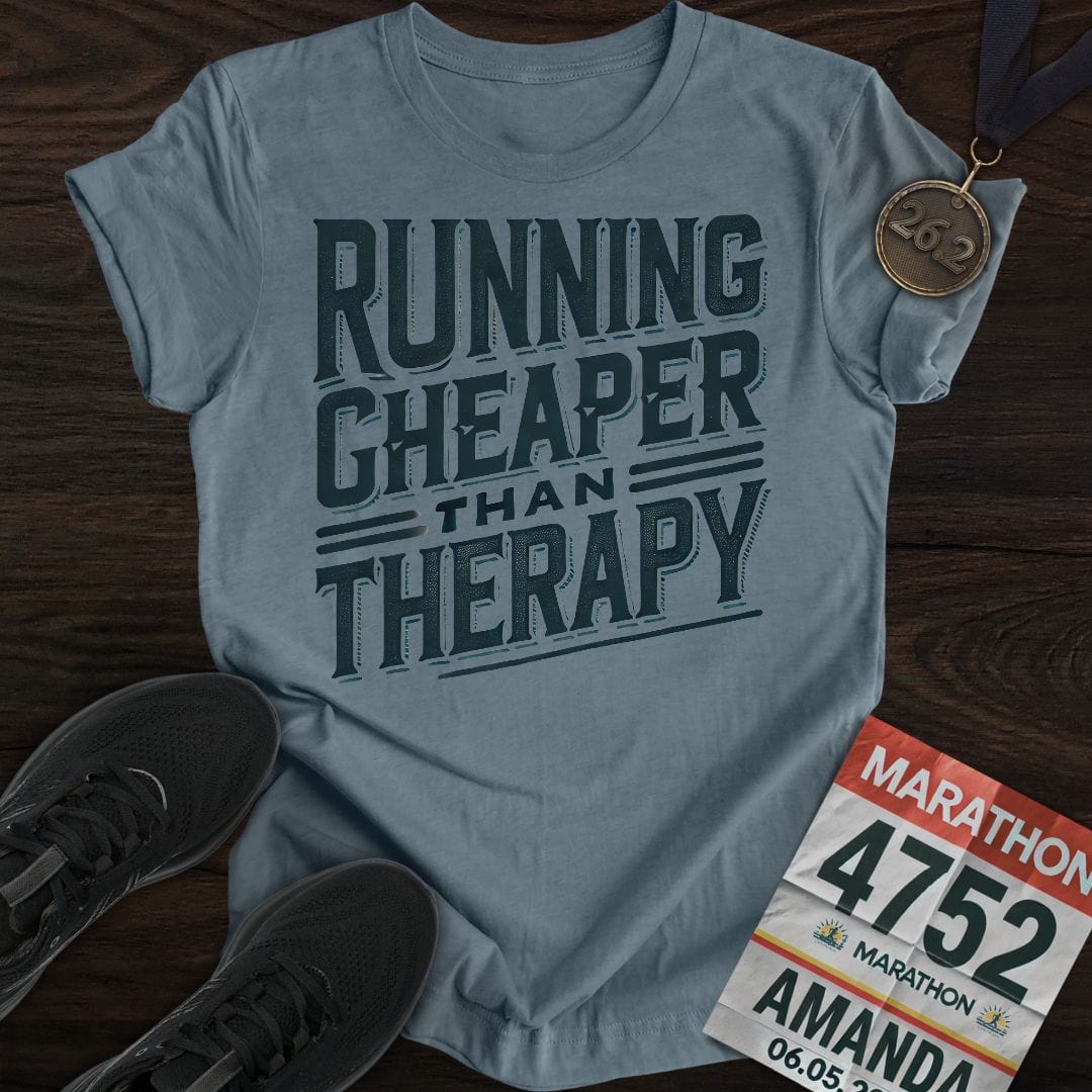 Printify T-Shirt Heather Indigo / S Cheaper Therapy