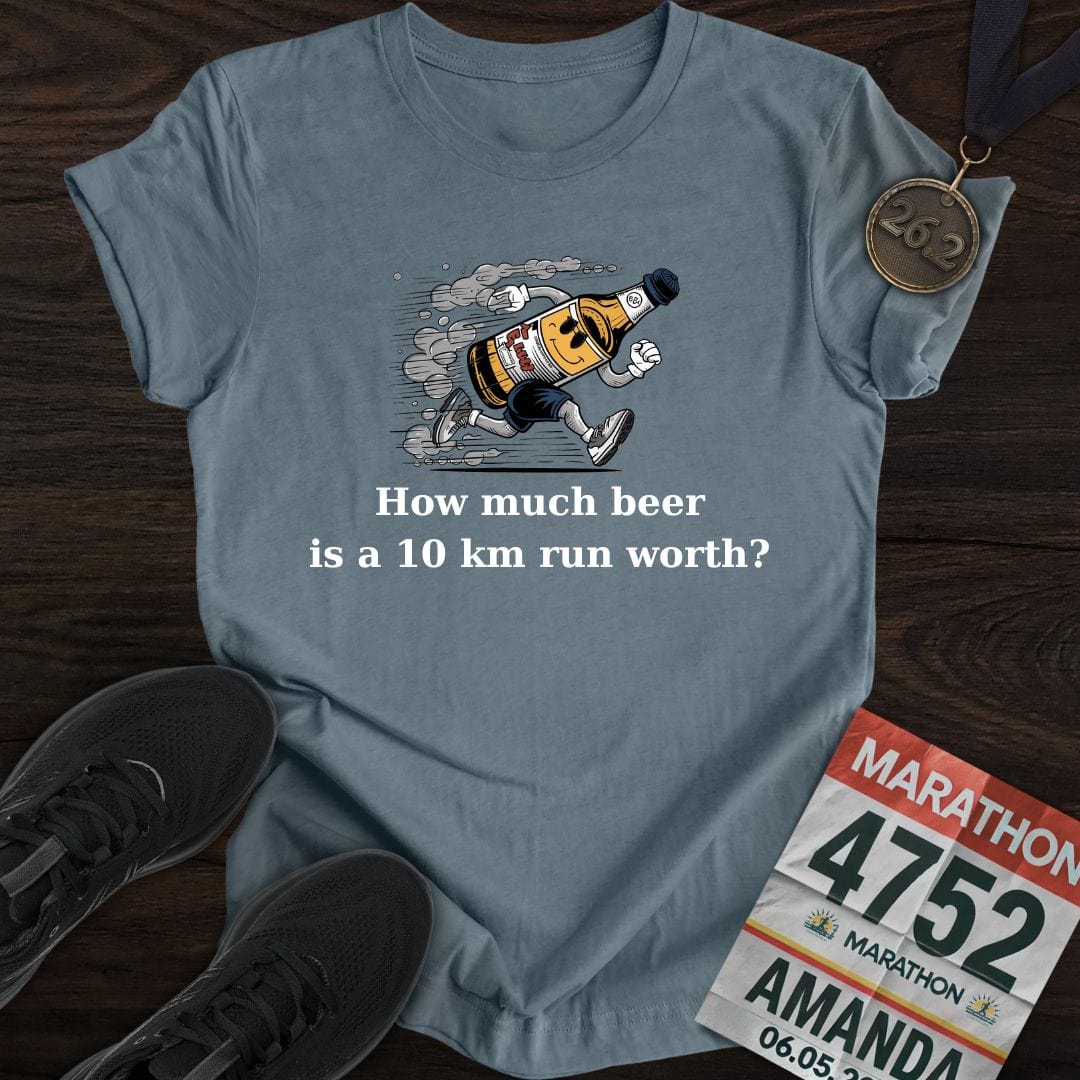 Printify T-Shirt Heather Indigo / S Drink Beer Run 10KM T-Shirt